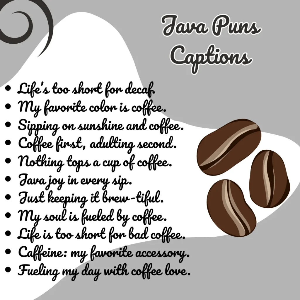 Java Puns Captions