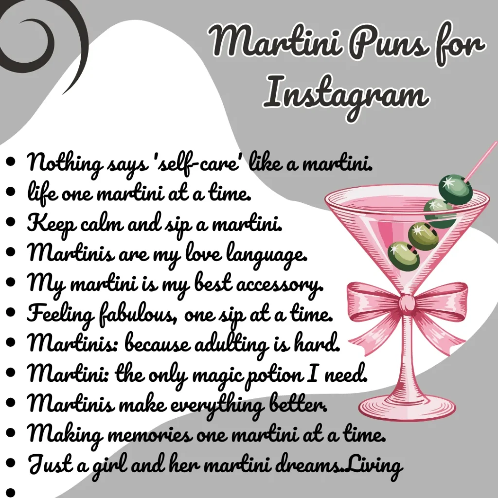 Martini Puns for Instagram