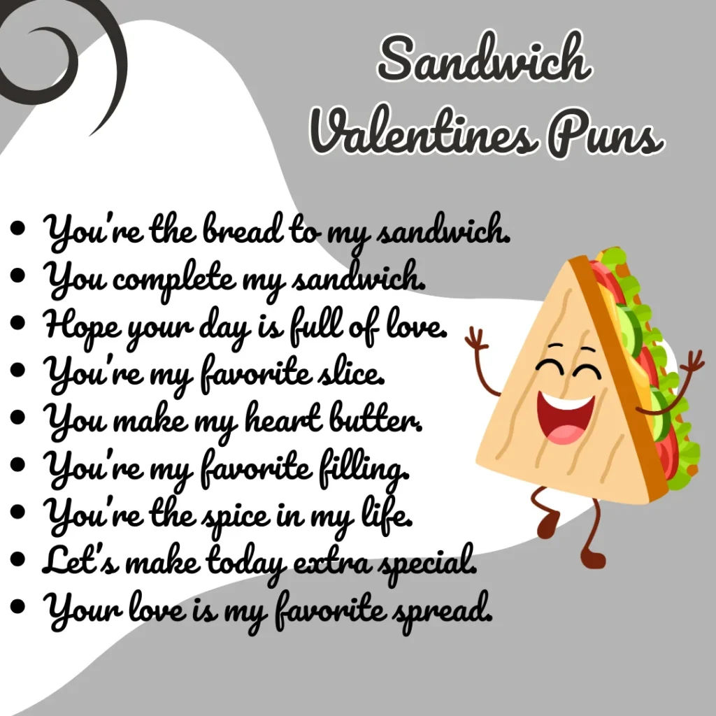 Sandwich Valentines Puns